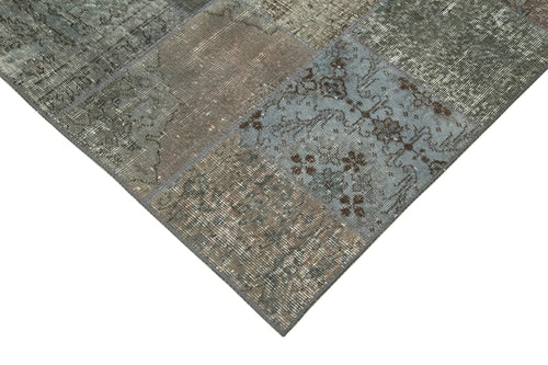 Kirk Yama Grey Patchwork Cotton Wool Handmade Area Rug 5'8'' x 8'0''