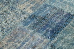 Kirk Yama Blue Patchwork Cotton Wool Handmade Area Rug 5'9'' x 8'0''