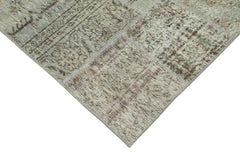 Kirk Yama Grey Patchwork Cotton Wool Handmade Area Rug 5'6'' x 7'11''