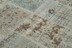 Kirk Yama Grey Patchwork Cotton Wool Handmade Area Rug 5'6'' x 7'11''