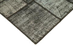 Kirk Yama Black Patchwork Cotton Wool Handmade Area Rug 5'9'' x 7'11''