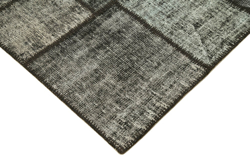 Kirk Yama Black Patchwork Cotton Wool Handmade Area Rug 5'9'' x 7'11''