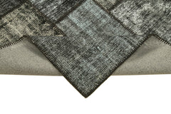 Kirk Yama Black Patchwork Cotton Wool Handmade Area Rug 5'9'' x 7'11''