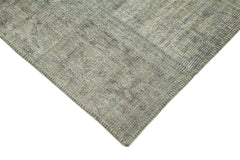 Kirk Yama Grey Patchwork Cotton Wool Handmade Area Rug 5'8'' x 7'11''