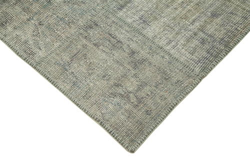 Kirk Yama Grey Patchwork Cotton Wool Handmade Area Rug 5'8'' x 7'11''