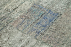 Kirk Yama Grey Patchwork Cotton Wool Handmade Area Rug 5'8'' x 7'11''