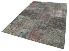 Handmade Area Rug - Kirk Yama Grey Patchwork Cotton Wool 5'7'' x 7'10''