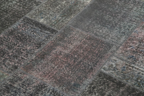 Handmade Area Rug - Kirk Yama Grey Patchwork Cotton Wool 5'7'' x 7'10''