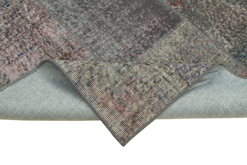 Handmade Area Rug - Kirk Yama Grey Patchwork Cotton Wool 5'7'' x 7'10''