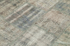 Kirk Yama Grey Patchwork Cotton Wool Handmade Area Rug 4'8'' x 6'8''