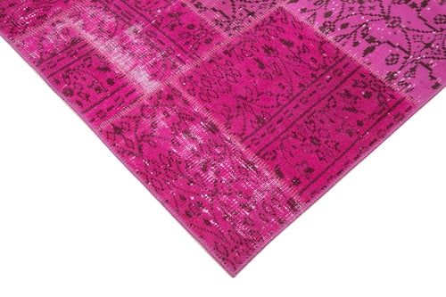 Kirk Yama Pink Patchwork Cotton Wool Handmade Area Rug 4'7'' x 6'7''