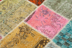 Kirk Yama Blue Patchwork Cotton Wool Handmade Area Rug 4'10'' x 6'6''