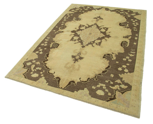 Taspinar Beige Classic Wool Handmade Area Rug 5'1'' x 7'9''
