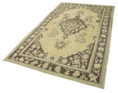 Taspinar Beige Classic Wool Handmade Area Rug 5'1'' x 8'9''
