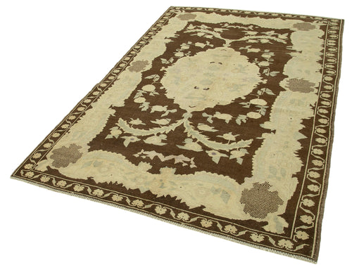 Taspinar Beige Classic Wool Handmade Area Rug 4'10'' x 7'6''