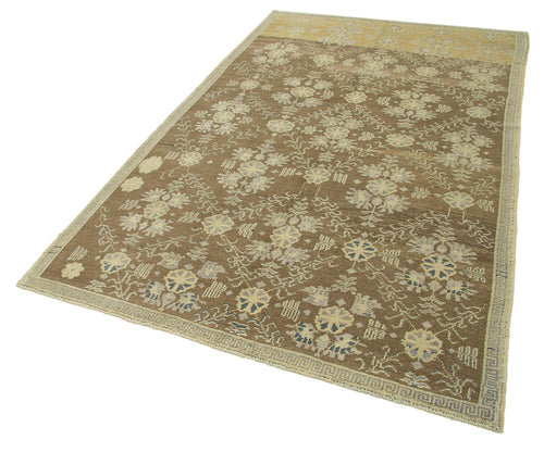 Taspinar Beige Classic Wool Handmade Area Rug 4'11'' x 8'3''