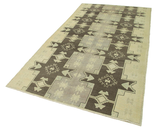 Taspinar Beige Classic Wool Handmade Area Rug 4'10'' x 9'0''