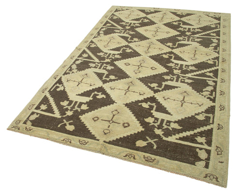 Taspinar Beige Classic Wool Handmade Area Rug 5'1'' x 7'11''