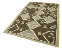 Taspinar Beige Classic Wool Handmade Area Rug 4'10'' x 7'4''