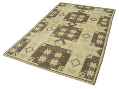 Taspinar Beige Classic Wool Handmade Area Rug 4'6'' x 7'4''