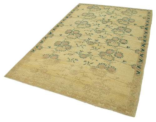 Taspinar Beige Classic Wool Handmade Area Rug 5'1'' x 8'4''