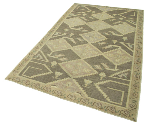 Taspinar Beige Classic Wool Handmade Area Rug 4'9'' x 8'0''