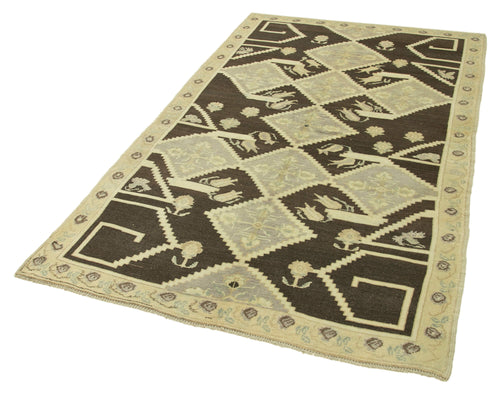 Taspinar Beige Classic Wool Handmade Area Rug 4'7'' x 7'7''