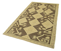 Taspinar Beige Classic Wool Handmade Area Rug 4'1'' x 7'5''