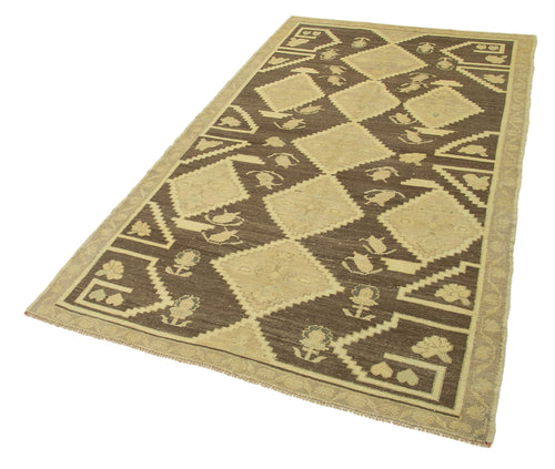 Taspinar Beige Classic Wool Handmade Area Rug 4'1'' x 7'5''