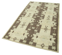 Taspinar Beige Classic Wool Handmade Area Rug 4'2'' x 7'5''
