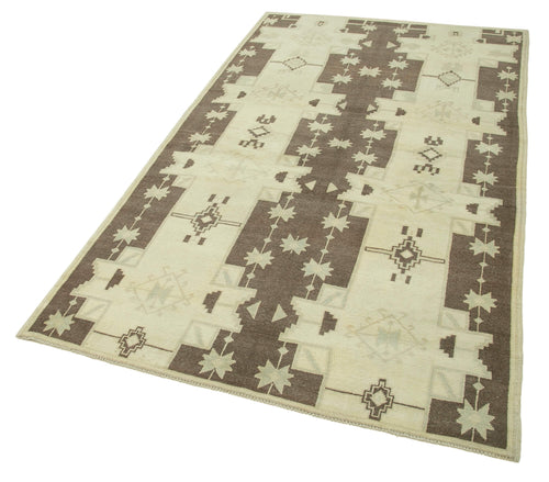 Taspinar Beige Classic Wool Handmade Area Rug 4'2'' x 7'5''