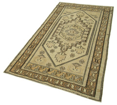 Taspinar Beige Classic Wool Handmade Area Rug 3'9'' x 7'3''