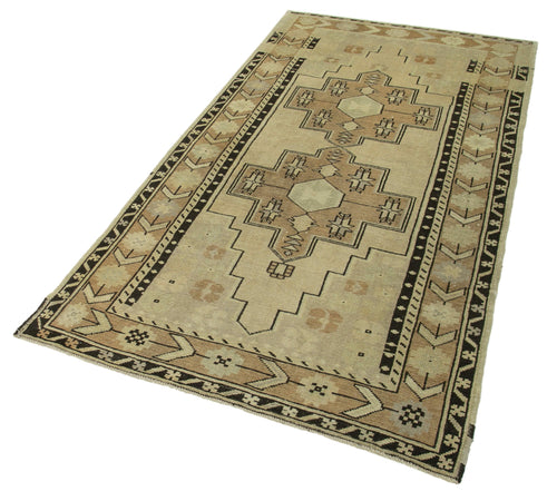 Taspinar Beige Classic Wool Handmade Area Rug 3'9'' x 7'5''