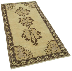 Taspinar Beige Classic Wool Handmade Area Rug 2'11'' x 6'0''