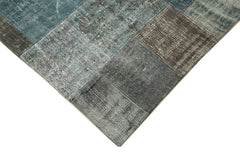 Kirk Yama Grey Patchwork Cotton Wool Handmade Area Rug 6'7'' x 9'10''