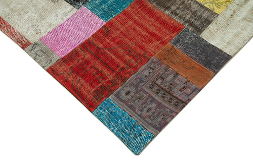 Kirk Yama Blue Patchwork Cotton Wool Handmade Area Rug 8'3'' x 9'11''