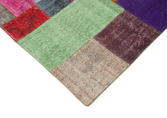 Handmade Area Rug - Blue Patchwork Cotton Wool Carpet by Agacan, 8'2''x9'10''