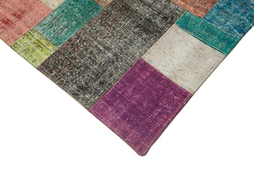 Kirk Yama Blue Patchwork Cotton Wool Handmade Area Rug 8'3'' x 11'6''