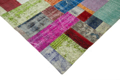 Kirk Yama Blue Patchwork Cotton Wool Handmade Area Rug 8'11'' x 12'1''