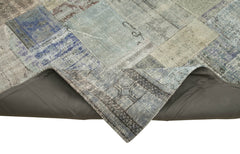 Kirk Yama Grey Patchwork Cotton Wool Handmade Area Rug 9'11'' x 13'6''