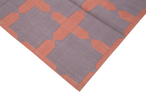 Geometric Duri Purple Geometric Cotton Wool Handmade Area Rug 6'0'' x 9'0''