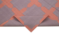 Geometric Duri Purple Geometric Cotton Wool Handmade Area Rug 6'0'' x 9'0''