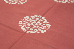 Geometric Duri Red Geometric Cotton Wool Handmade Area Rug 5'11'' x 8'9''