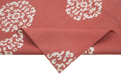 Geometric Duri Red Geometric Cotton Wool Handmade Area Rug 5'11'' x 8'9''