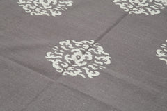 Geometric Duri Grey Geometric Cotton Wool Handmade Area Rug 6'2'' x 8'10''