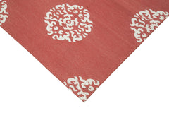 Geometric Duri Red Geometric Cotton Wool Handmade Area Rug 6'1'' x 8'11''