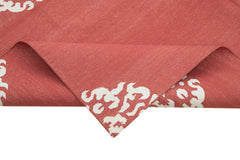 Geometric Duri Red Geometric Cotton Wool Handmade Area Rug 6'1'' x 8'11''