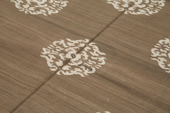 Geometric Duri Brown Geometric Cotton Wool Handmade Area Rug 6'3'' x 8'11''