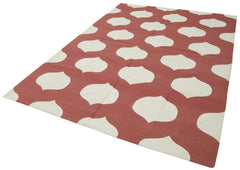 Geometric Duri Red Geometric Cotton Wool Handmade Area Rug 6'1'' x 8'10''