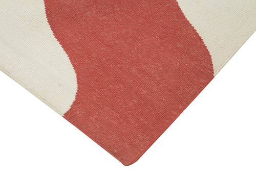 Geometric Duri Red Geometric Cotton Wool Handmade Area Rug 6'1'' x 8'10''